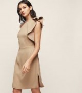 REISS SELIKA ONE-SHOULDER COCKTAIL DRESS TRUE CAMEL – chic evening dresses
