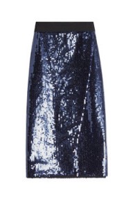 VICTORIA VICTORIA BECKHAM Blue Sequin Wrap Pencil Skirt – glittering evening skirts