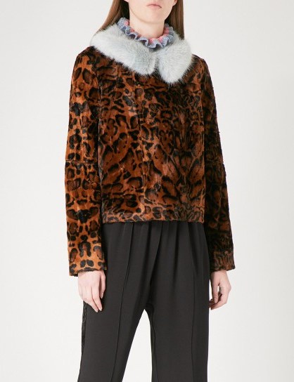 SHRIMPS Betsy leopard-print faux-fur jacket ~ animal printed jackets ~ winter luxe - flipped