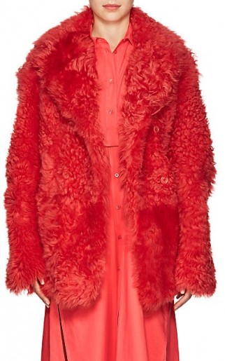 SIES MARJAN Pippa Shearling Peacoat | coral winter coats