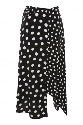 Topshop Spotted Hanky Hem Skirt | monochrome spot print asymmetric hem skirts