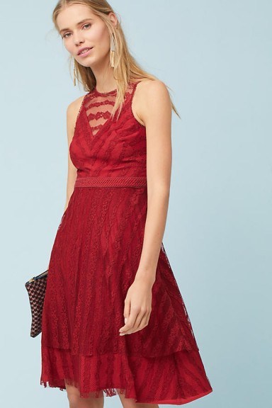 Moulinette Soeurs Tango Lace Dress / red cut out back dresses - flipped