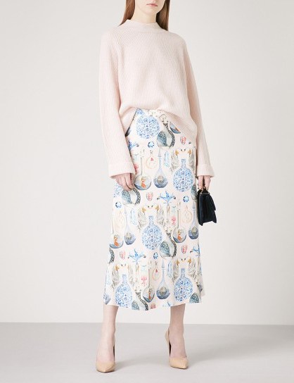 TEMPERLEY LONDON Love Potion high-rise crepe midi skirt ~ beautiful printed skirts - flipped