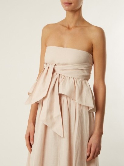 APIECE APART Twyla convertible linen-blend top ~ nude pink strapless tops - flipped