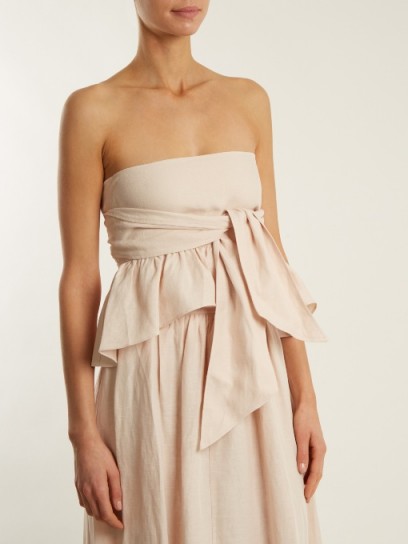 APIECE APART Twyla convertible linen-blend top ~ nude pink strapless tops