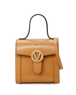 Valentino By Mario Valentino Melanie Soave Leather Satchel Bag / chic brown handbags