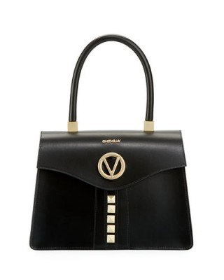 Valentino By Mario Valentino Melanie Soave Leather Satchel Bag / chic handbags - flipped