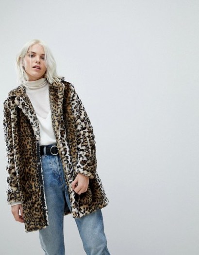 Vero Moda Longline Leopard Print Jacket | glamorous animal print jackets | winter glam - flipped