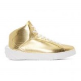 $128.00 Versace Gold Back Medusa Head High-Top Sneakers