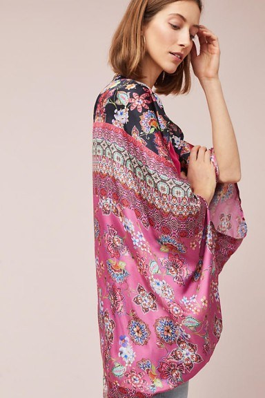Kachel Winnie Silk Kimono / silky mixed print kimonos - flipped