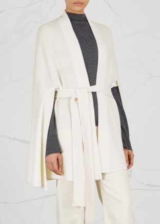 LE KASHA Yatomi ivory cashmere cape ~ ivory cardigan-capes ~ stylish knitwear