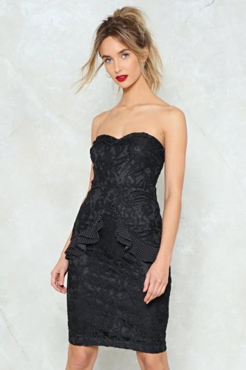 NASTY GAL Your Party Trick Lace Strapless Dress – lbd