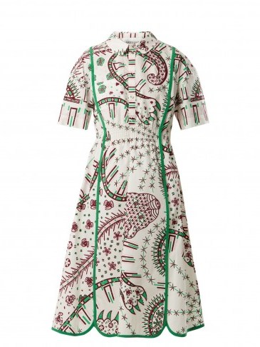 VALENTINO Zandra Rhodes cotton-poplin dress ~ bold print dresses - flipped
