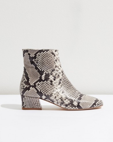 JIGSAW ALDE SIDE ZIP BOOTS / snake print ankle boots