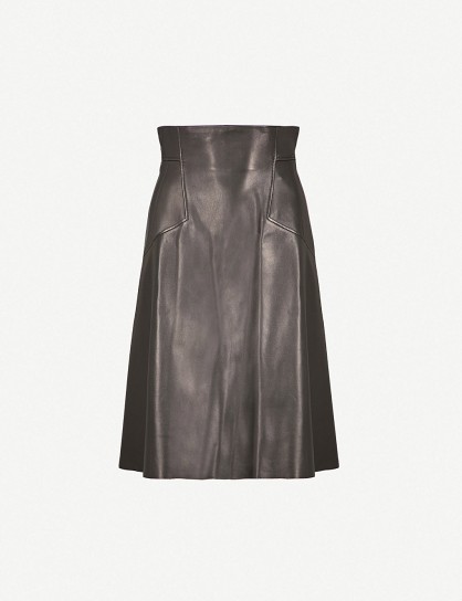 ALEXANDER MCQUEEN A-line leather skirt | black panelled skirts