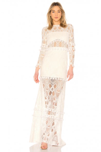 Alexis THORA DRESS – long white sheer lace dresses