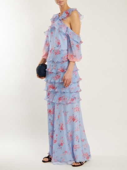 VILSHENKO Alisanna ruffle-trimmed silk dress ~ lilac ruffled dresses ~ evening wear