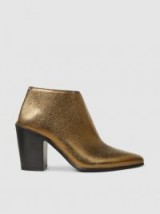 ALUMNAE‎ Metallic Textured-Leather Ankle Boots | bronze winter booties
