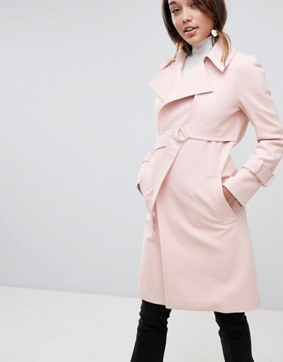 ASOS Bonded Mac with D-Rings | stylish pink macs - flipped