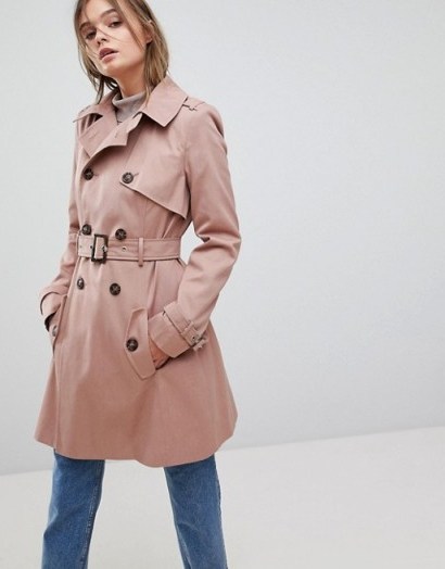ASOS Pink Classic Trench Coat ~ belted macs - flipped