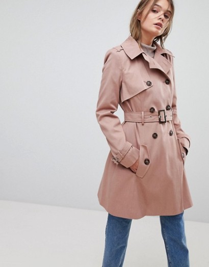 ASOS Pink Classic Trench Coat ~ belted macs