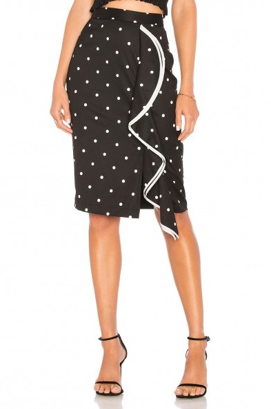 AZULU LOREDANA SKIRT – black and white spotty ruffle skirts - flipped