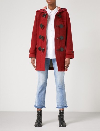 BURBERRY Mersey wool-blend duffle coat in Parade Red – winter coats with style - flipped