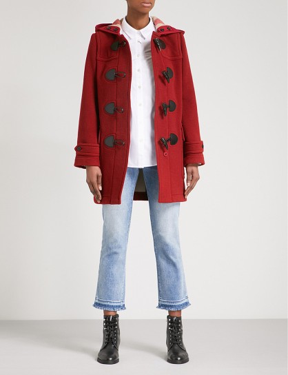 BURBERRY Mersey wool-blend duffle coat in Parade Red – winter coats with style