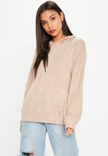 Missguided camel brushed hoodie