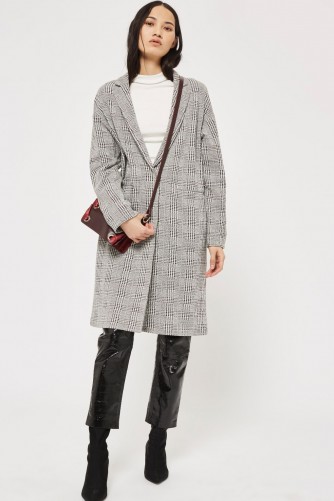 Topshop Checked Jersey Chuck On Coat | check print coats