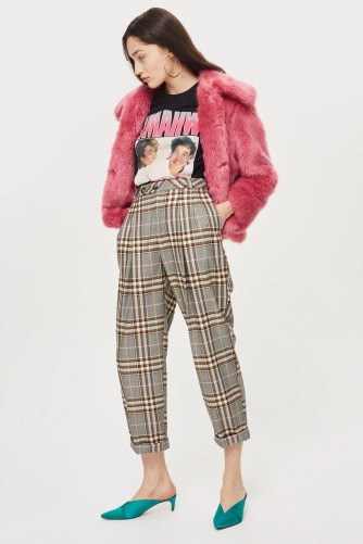 Checked Mensy Trousers | cropped leg relaxed fit pants - flipped