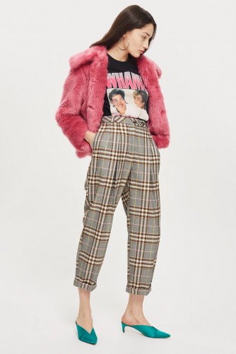 Checked Mensy Trousers | cropped leg relaxed fit pants