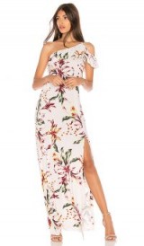 Clayton HUDSON DRESS Lily – long floral print one shoulder dresses – holiday style