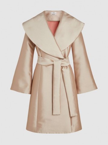 CO‎ Bonded Satin-Twill Coat | luxe wide lapel coats | chic belted outerwear