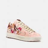 COACH C101 With Cherry Patches Light Pink | sports luxe trainers | embroidered sneakers
