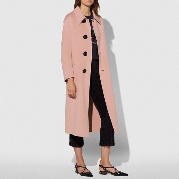 COACH 1941 Luxury Wool Trench BLUSH | luxe coats - flipped