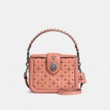 COACH Page Crossbody With Prairie Rivets in Melon | embellished top handle bags