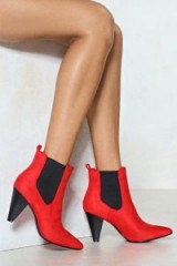NASTY GAL Cone With the Wind Chelsea Boot – red ankle boots