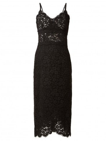 DOLCE & GABBANA Cordonetto scallop-edged black lace dress ~ beautiful Italian dresses - flipped