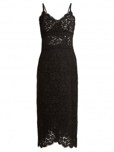 DOLCE & GABBANA Cordonetto scallop-edged black lace dress ~ beautiful Italian dresses