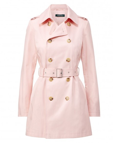 Lauren Ralph Lauren Cotton-Blend Trench Coat English Blush / pink belted macs - flipped