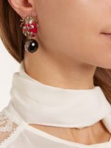 ETRO Crystal-embellished brass ladybird drop earrings ~ statement jewellery