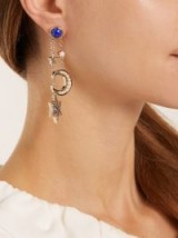 ETRO Crystal-embellished moon and star drop earrings ~ celestial statement jewellery