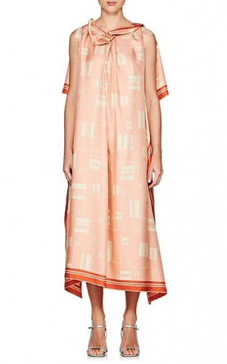 DRIES VAN NOTEN Dabores Silk Twill Caftan ~ chic pink and cream dresses - flipped