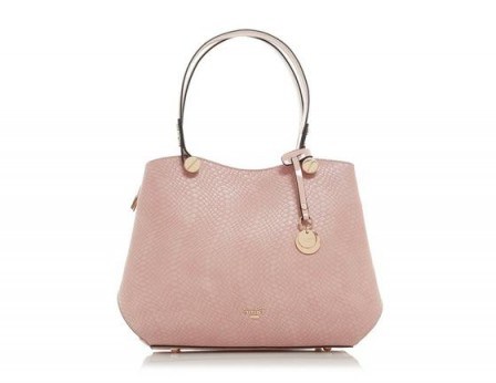 DUNE DIMOGEN – NUDE Large Double Compartment Shoulder Bag | pale pink handbags - flipped