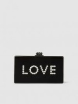 EDIE PARKER‎ Jean Love Embellished Black Acrylic Box Clutch