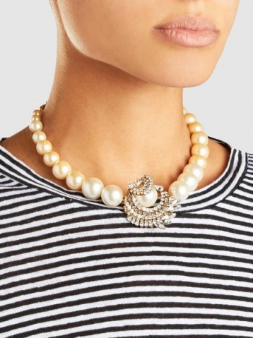 ERICKSON BEAMON‎ Delicate Balance Embellished Gold-Plated Necklace ~ chic statement necklaces