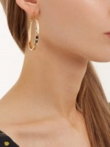 AURÉLIE BIDERMANN Fair Trade topaz & yellow-gold hoop earrings ~ large chic hoops ~ statement jewellery