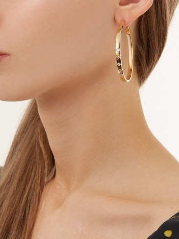 AURÉLIE BIDERMANN Fair Trade topaz & yellow-gold hoop earrings ~ large chic hoops ~ statement jewellery - flipped
