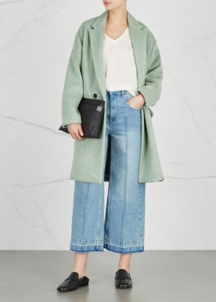 ISABEL MARANT Filipo sage wool blend coat ~ light-green dropped shoulder coats